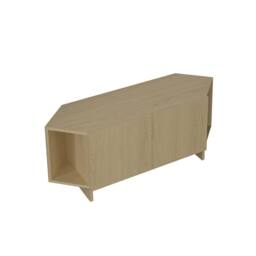BIMOSSA Ola Corner TV Stand, Space-Saving Unit for TVs up to 43-48 Inch in Light Brown - thumbnail 5