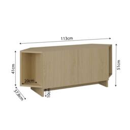 BIMOSSA Ola Corner TV Stand, Space-Saving Unit for TVs up to 43-48 Inch in Light Brown - thumbnail 3