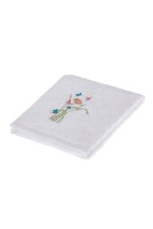 Homescapes Turkish Cotton Embroidered Butterfly White Towel - Size: Bath Sheet - thumbnail 2