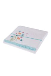Homescapes Turkish Cotton Embroidered Butterfly White Towel - Size: Bath Sheet - thumbnail 5