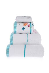 Homescapes Turkish Cotton Embroidered Butterfly White Towel - Size: Bath Sheet
