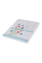 Homescapes Turkish Cotton Embroidered Butterfly White Towel - Size: Bath Sheet - thumbnail 3