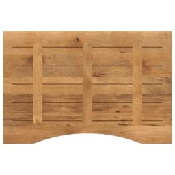 Berkfield Home Desk Top with Curve 100x60x2.5 cm Solid Wood Rough Mango in Brown - thumbnail 5