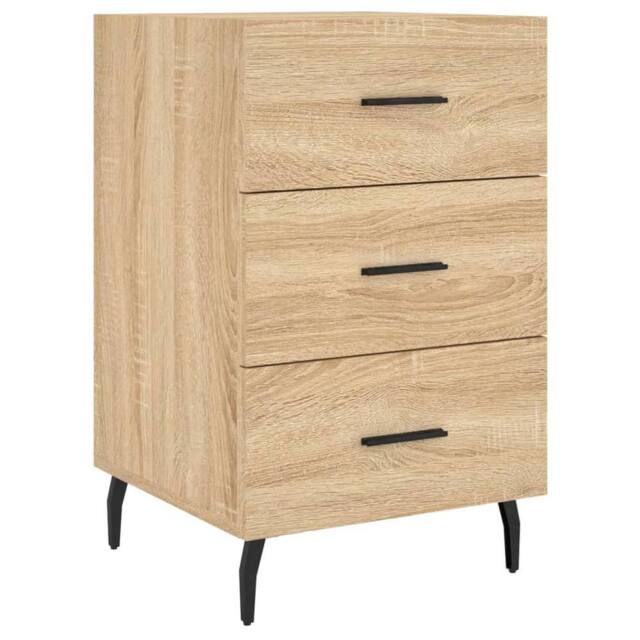 Berkfield Home Bedside Cabinet Sonoma Oak 40x40x66 cm Engineered Wood in Light Tan - Size: 40 x 40 x 66 cm - image 1