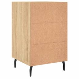 Berkfield Home Bedside Cabinet Sonoma Oak 40x40x66 cm Engineered Wood in Light Tan - Size: 40 x 40 x 66 cm - thumbnail 8
