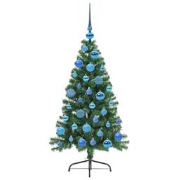 Berkfield Home Beautiful Artificial Pre-lit Christmas Tree Green 120 cm PVC - thumbnail 4