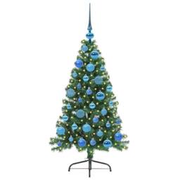 Berkfield Home Beautiful Artificial Pre-lit Christmas Tree Green 120 cm PVC - thumbnail 1
