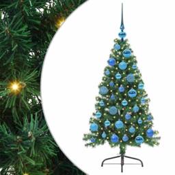 Berkfield Home Beautiful Artificial Pre-lit Christmas Tree Green 120 cm PVC - thumbnail 3