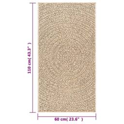 Berkfield Home Rug ZIZUR 60x110 cm Jute Look Indoor & Outdoor in Beige - Size: Medium - thumbnail 8