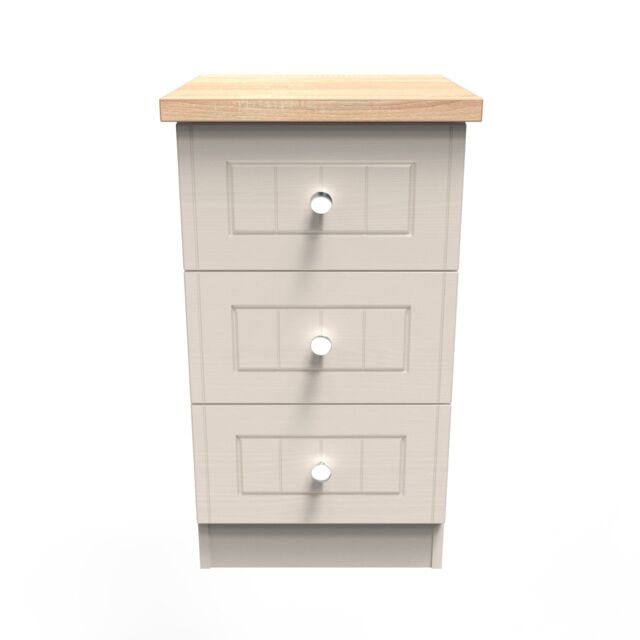 Ready Assembled 2 U Norton 3 Drawer Bedside Cabinet (Ready Assembled) in Taupe - Size: Small - image 1
