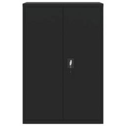 Berkfield Home Durable File Cabinet Black 90x40x140 cm Steel - Size: 90 x 40 x 140 cm - thumbnail 1
