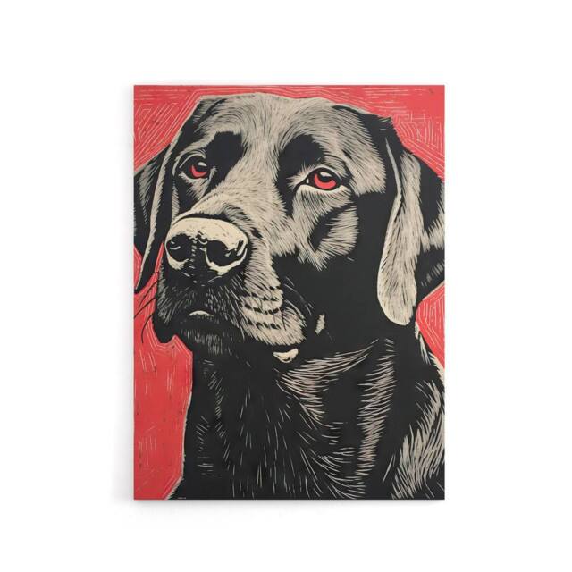 "Artery8 Labrador Dog Lab Pet Portrait Canvas Wall Art Print in Grey - Size: W18"" x H24""" - image 1