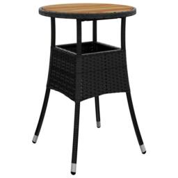 Berkfield Home Beautiful 5 Piece Garden Bistro Set with Cushions Black Poly Rattan - thumbnail 6