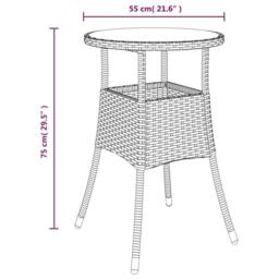 Berkfield Home Beautiful 5 Piece Garden Bistro Set with Cushions Black Poly Rattan - thumbnail 9