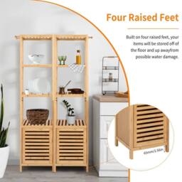 SPETLEK Bathroom Storage Floor Cabinet in Natural - thumbnail 5