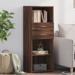 Berkfield Home Highboard Brown Oak 45x42.5x124 cm Engineered Wood - thumbnail 1