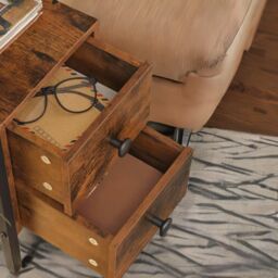 Rafaelo Mobilia Bedside Table with Power Outlet & USB Ports in Brown - thumbnail 4