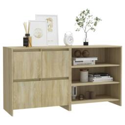 Berkfield Home Decorative 2 Piece Sideboard Sonoma Oak Engineered Wood in Beige - thumbnail 5