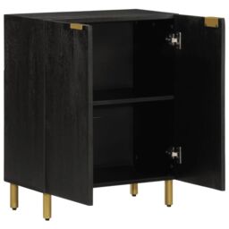 Berkfield Home Sideboard Black 60x33x75 cm Engineered Wood - Size: 60 x 33 x 75 cm - thumbnail 2