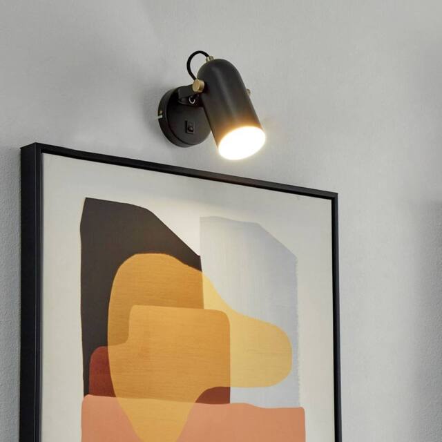 Wyld and Coco Black Adjustable Wall Spotlights Set of 2 17 cm - image 1
