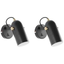 Wyld and Coco Black Adjustable Wall Spotlights Set of 2 17 cm - thumbnail 2