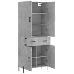 Berkfield Home Highboard Concrete Grey 69.5x34x180 cm Engineered Wood - thumbnail 4
