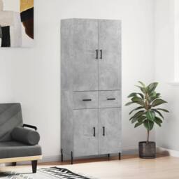 Berkfield Home Highboard Concrete Grey 69.5x34x180 cm Engineered Wood - thumbnail 2