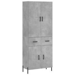 Berkfield Home Highboard Concrete Grey 69.5x34x180 cm Engineered Wood - thumbnail 1