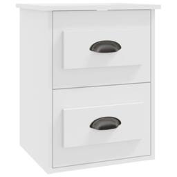 Berkfield Home Elegant Wall-mounted Bedside Cabinets 2 pcs White 41.5x36x53cm - Size: 41.5x36x53 cm - thumbnail 7