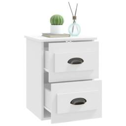 Berkfield Home Elegant Wall-mounted Bedside Cabinets 2 pcs White 41.5x36x53cm - Size: 41.5x36x53 cm - thumbnail 6