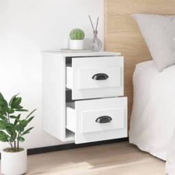 Berkfield Home Elegant Wall-mounted Bedside Cabinets 2 pcs White 41.5x36x53cm - Size: 41.5x36x53 cm - thumbnail 4