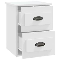 Berkfield Home Elegant Wall-mounted Bedside Cabinets 2 pcs White 41.5x36x53cm - Size: 41.5x36x53 cm - thumbnail 8