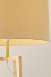 ValueLights Hiru Natural 3 Tier Wooden Shelf Floor Lamp with Large Drum Shade in Nude - thumbnail 4