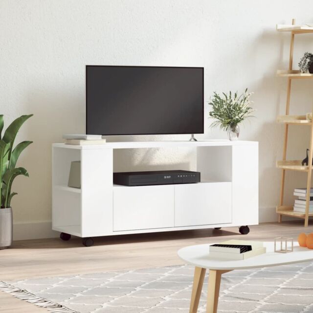 Berkfield Home TV Cabinet White 102x34.5x43 cm Engineered Wood - image 1