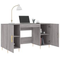 Berkfield Home Desk Grey Sonoma 140x50x75 cm Engineered Wood - Size: 140 x 50 x 75 cm - thumbnail 4