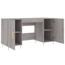 Berkfield Home Desk Grey Sonoma 140x50x75 cm Engineered Wood - Size: 140 x 50 x 75 cm - thumbnail 5