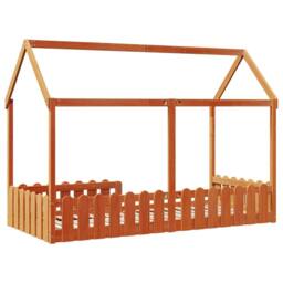 Berkfield Home Kids' House Bed Frame without Mattress Wax Brown 90x190 cm Single - thumbnail 6