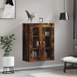Berkfield Home Wall Mounted Cabinet Smoked Oak 69.5x34x90 cm in Brown - thumbnail 3