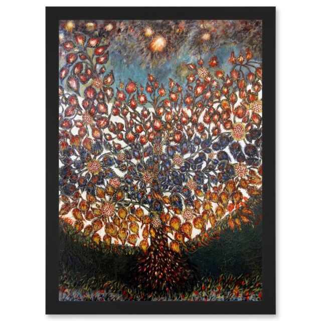 Artery8 Louis Seraphine Senlis Tree Of Life Painting Artwork Framed Wall Art Print A4 in Black - image 1