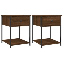 Berkfield Home Bedside Tables 2 pcs Brown Oak 44x45x58 cm Engineered Wood - Size: 44 x 45 x 58 cm - thumbnail 2