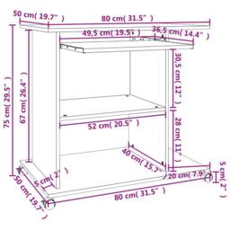 Berkfield Home Modern Computer Desk White 80x50x75 cm Engineered Wood - Size: 80 x 50 x 75 cm - thumbnail 6