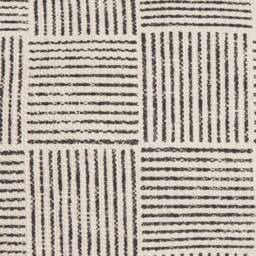 Wyld and Coco Grey Cotton Block-Print Square Pouffe - Retro Boho Footstool - thumbnail 8
