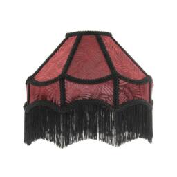 Happy Homewares Vintage Victorian Style Lamp Shade in Burgundy with Black Tassels - Size: 12 inches