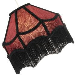 Happy Homewares Vintage Victorian Style Lamp Shade in Burgundy with Black Tassels - Size: 12 inches - thumbnail 5