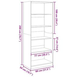 Berkfield Home Wardrobe White 80x50x200 cm Engineered Wood - Size: 80 x 50 x 200 cm - thumbnail 9