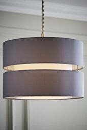 ValueLights Sophia Tier Large 35cm Drum Easy Fit Ceiling Pendant Light Lamp Shade in Grey - Size: 14 inches