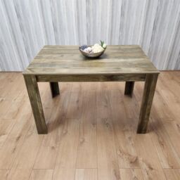 KOSY KOALA Modern Rustic Effect Wood Dining Table Set With 4 Grey Plastic Chairs Dining Furniture Set in Brown - thumbnail 4