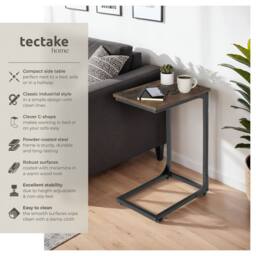 tectake Bedside Table Erie - Industrial Style, 40 X 30 X 63 Cm in Dark Brown - thumbnail 2
