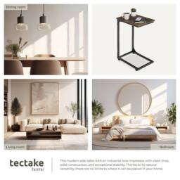tectake Bedside Table Erie - Industrial Style, 40 X 30 X 63 Cm in Dark Brown - thumbnail 5