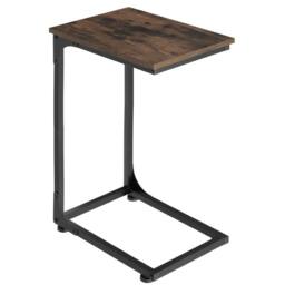 tectake Bedside Table Erie - Industrial Style, 40 X 30 X 63 Cm in Dark Brown - thumbnail 1
